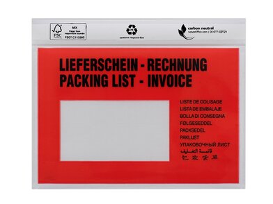 Lieferscheintasche C6 bedruckt Produktabbildung