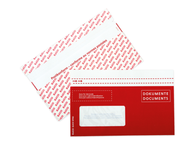 Quick Vitro Lieferscheintaschen selbst bedruckbar rot