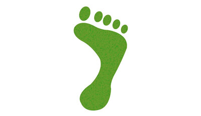 Bild von einem grünen Fußabdruck